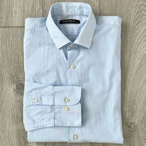 Emile Lafaurie Paris Buci Bleu Striped Dress Shirt